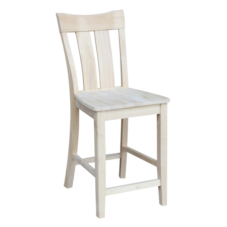 International Concepts Ava Counter Height Stool, 24" Seat Height, Unfinished S-132